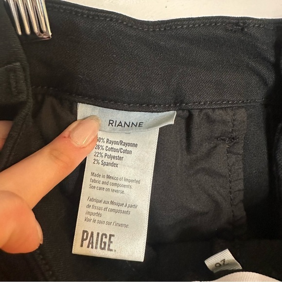 Paige Rianne Black High Waisted Chinos Pants Jeans Size 26 Straight Leg Office - Picture 6 of 7